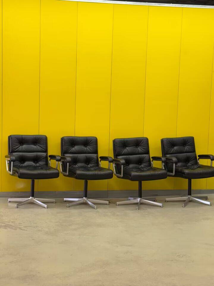 1970s Leather Swivel Chair Eurochair by Girsberger (Price for One)