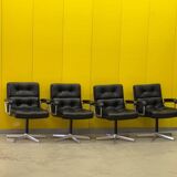 1970s Leather Swivel Chair Eurochair by Girsberger (Price for One)