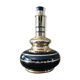 Pied de lampe vintage 70 en métal noir et or