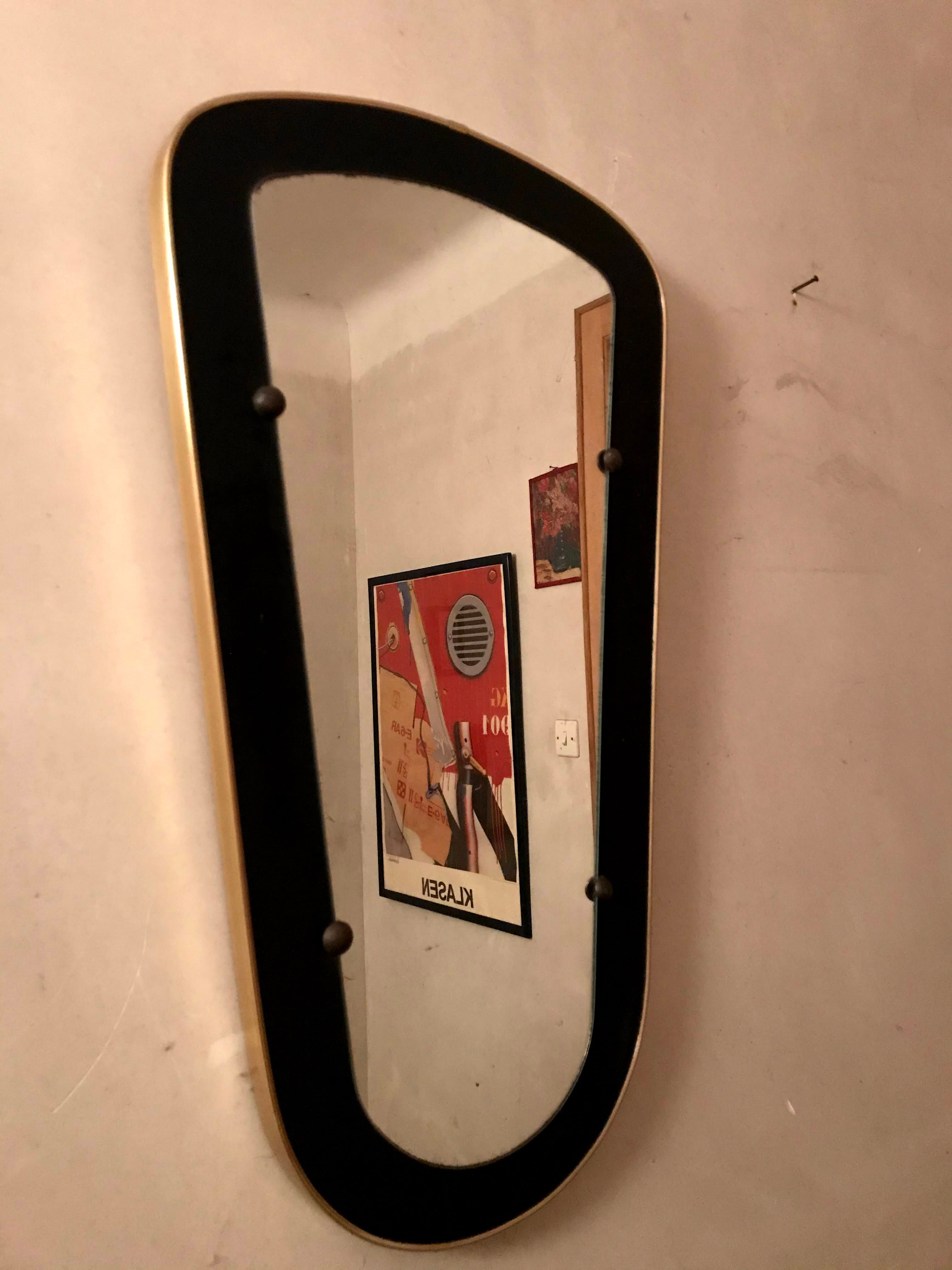 Vintage 60s free-form mirror 34x62cm