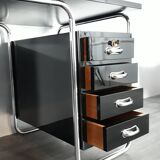 Black lacquered desktop Petr Vichr for Konova Bauhaus Ttchecoslovaque 1930 s