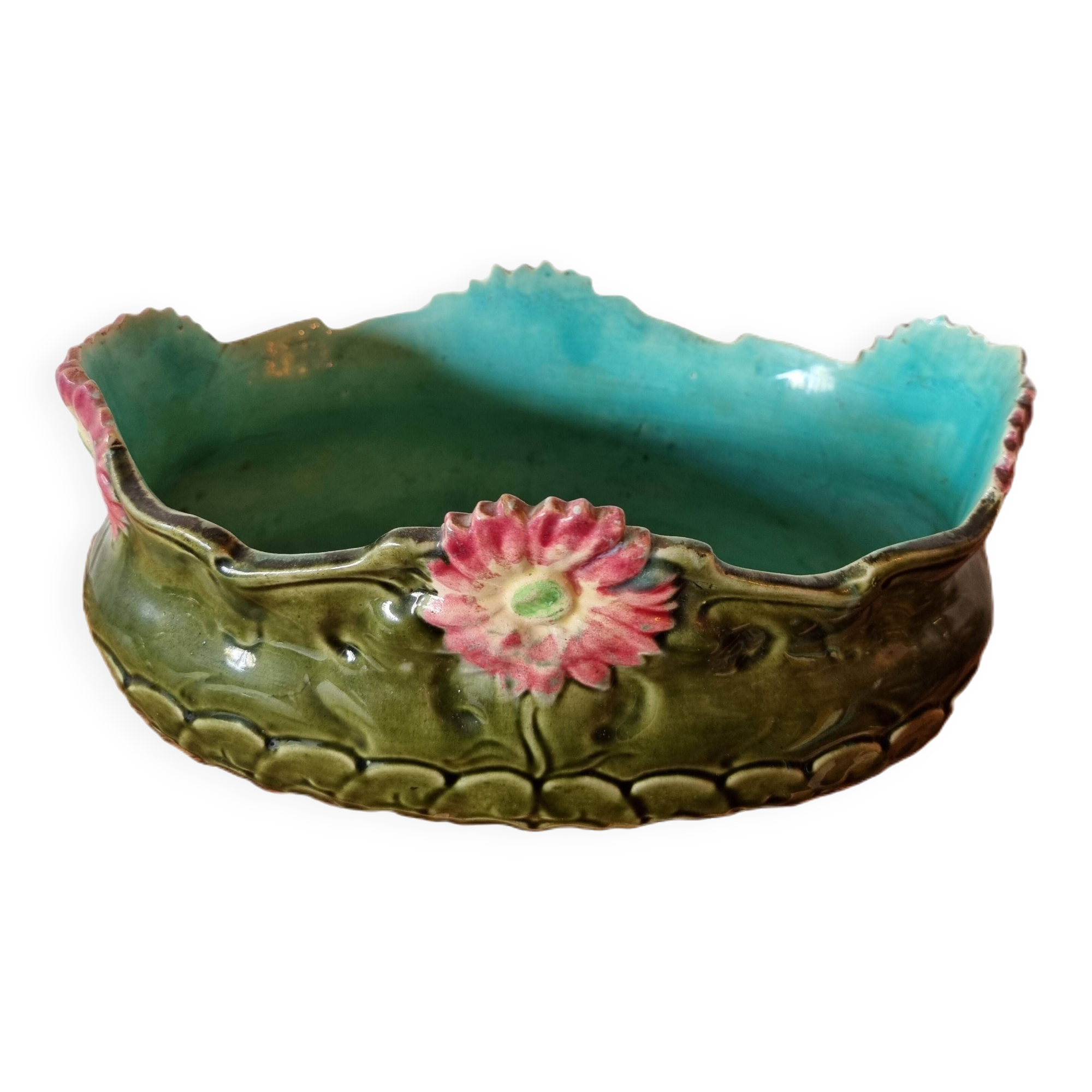 French barbotine flower pot made around 1900