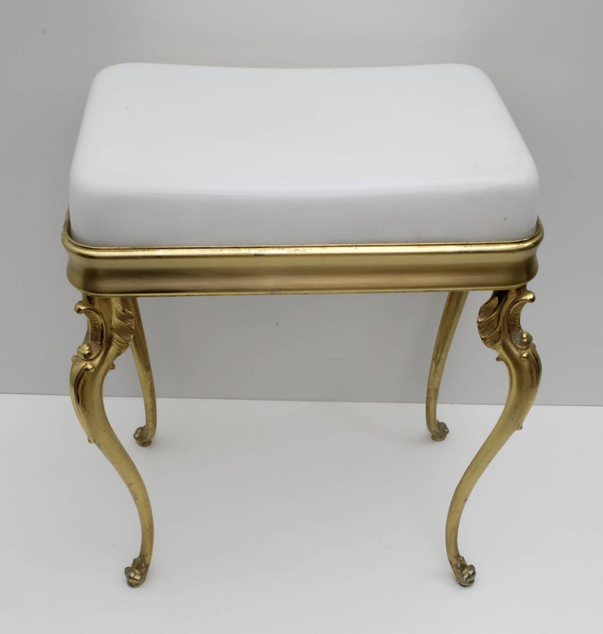 Mid-Century Modern Italian Brass and Plexiglass Stool, 1950