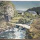 Oil on canvas "Bridge over the stream", signed Chauveau 1968