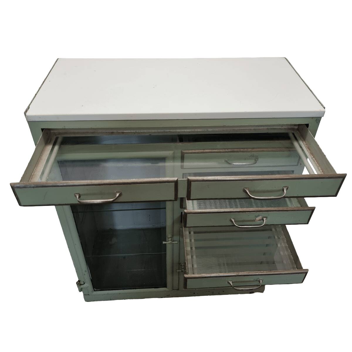 Heavy French Art Deco dentist cabinet, 1920/30s