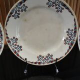 4 earthenware dinner plates OKAN model from Longchamp TERRE DE FER