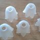 Old sandblasted glass tulips