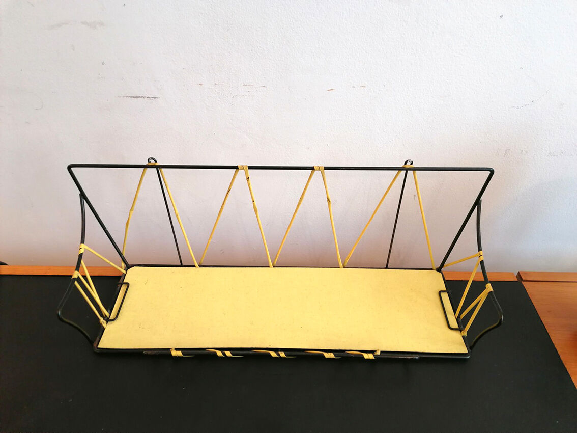 Etagère métal formica et scoubidou 1960