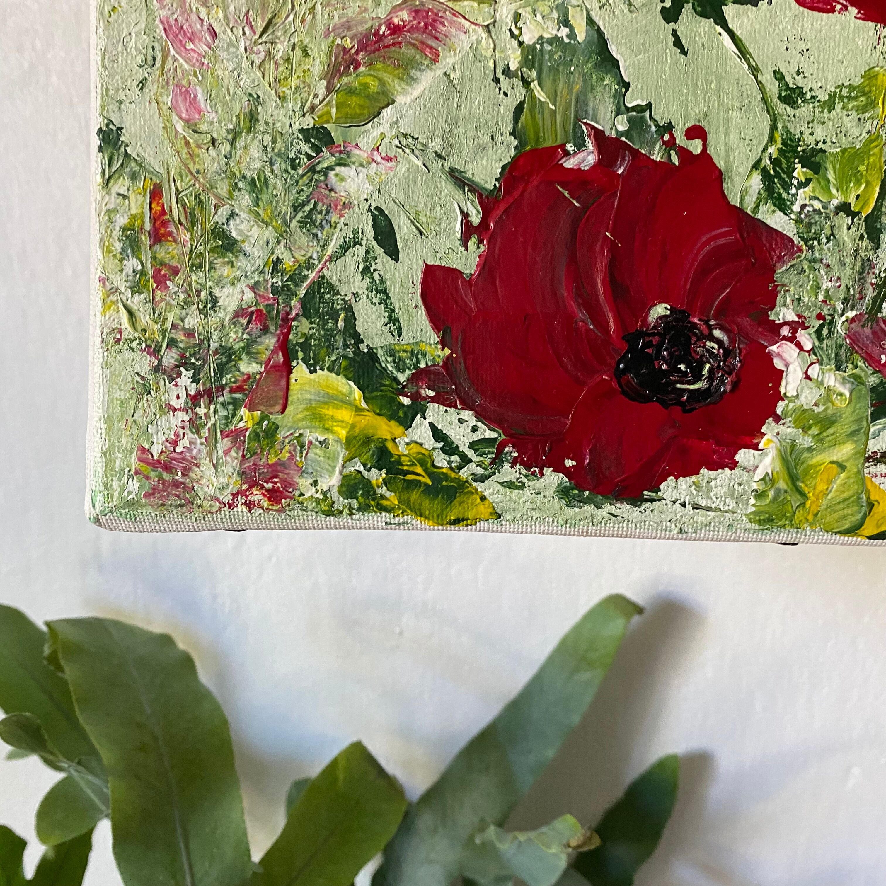 Oil on canvas flowers