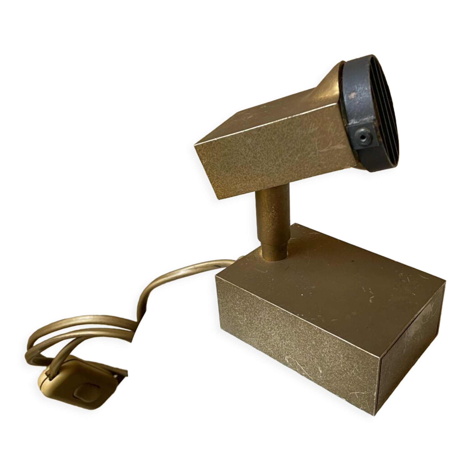 Halogen spot lamp solid brass modernist vintage design 70s