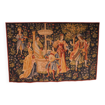 tapestry depicting a mille-feuille and a village festival "Concert"