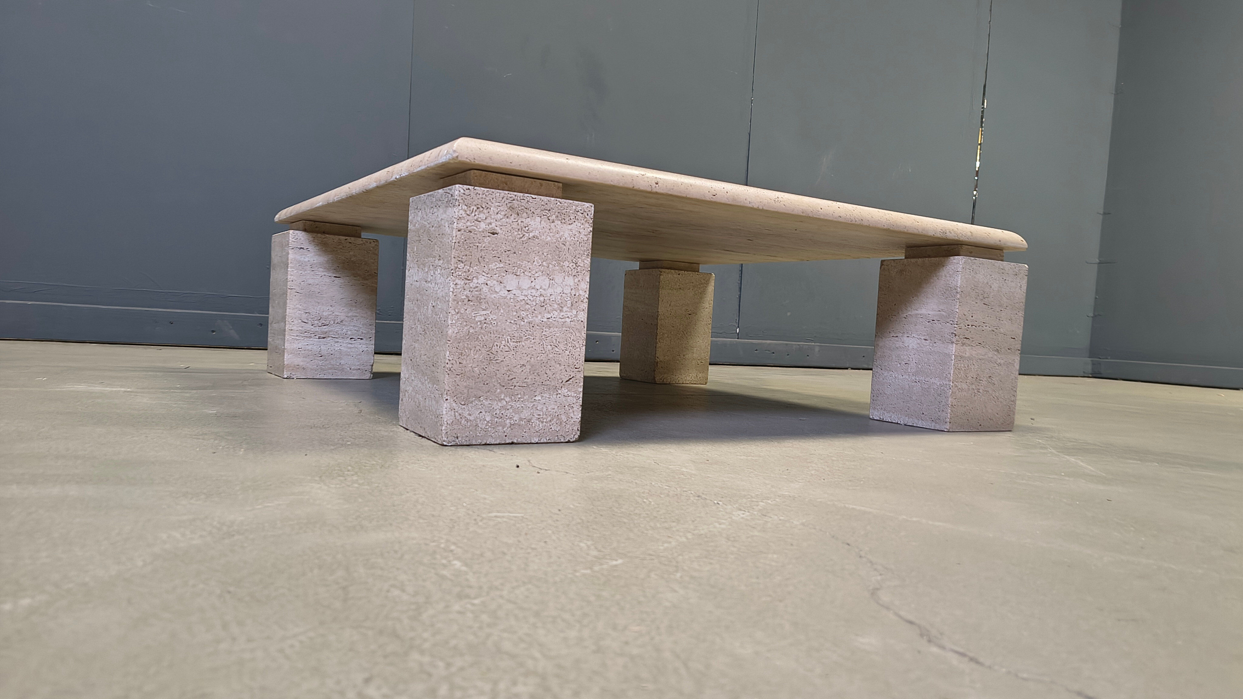 Travertine coffee table 1970s, Italy
