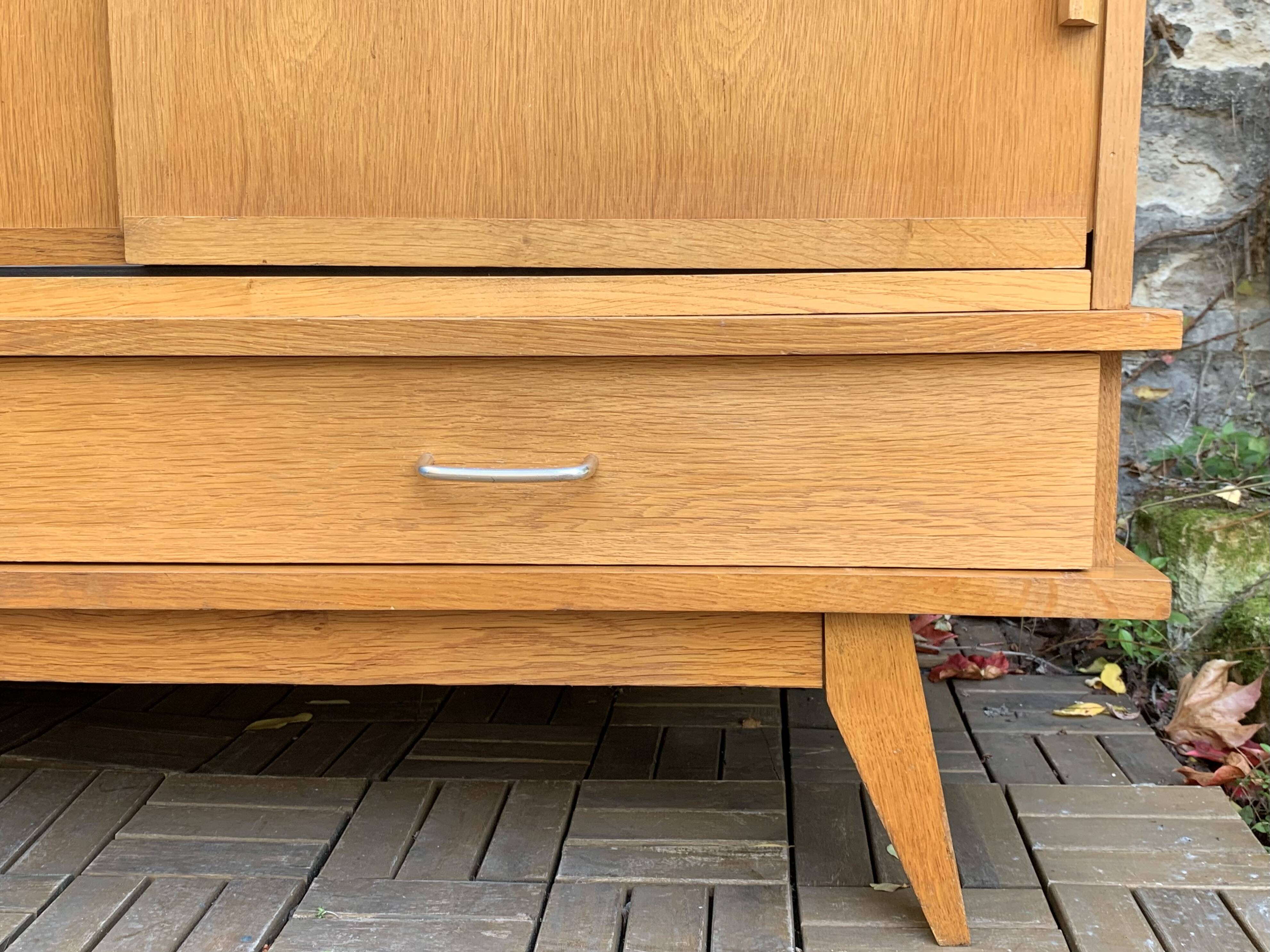 Vintage wardrobe with compass feet 1960