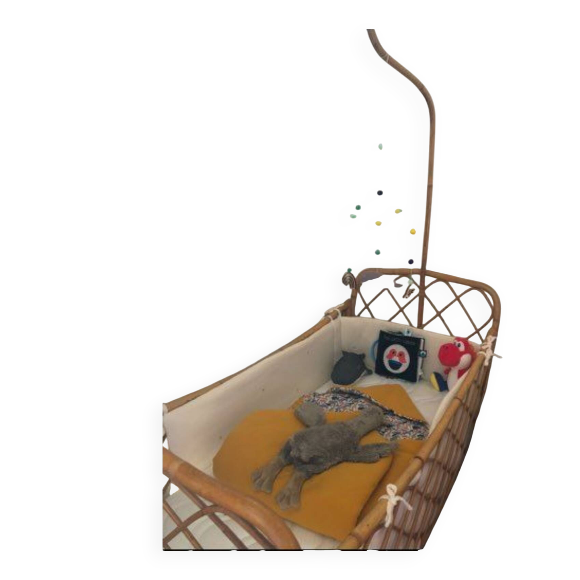 Beautiful vintage rattan bed