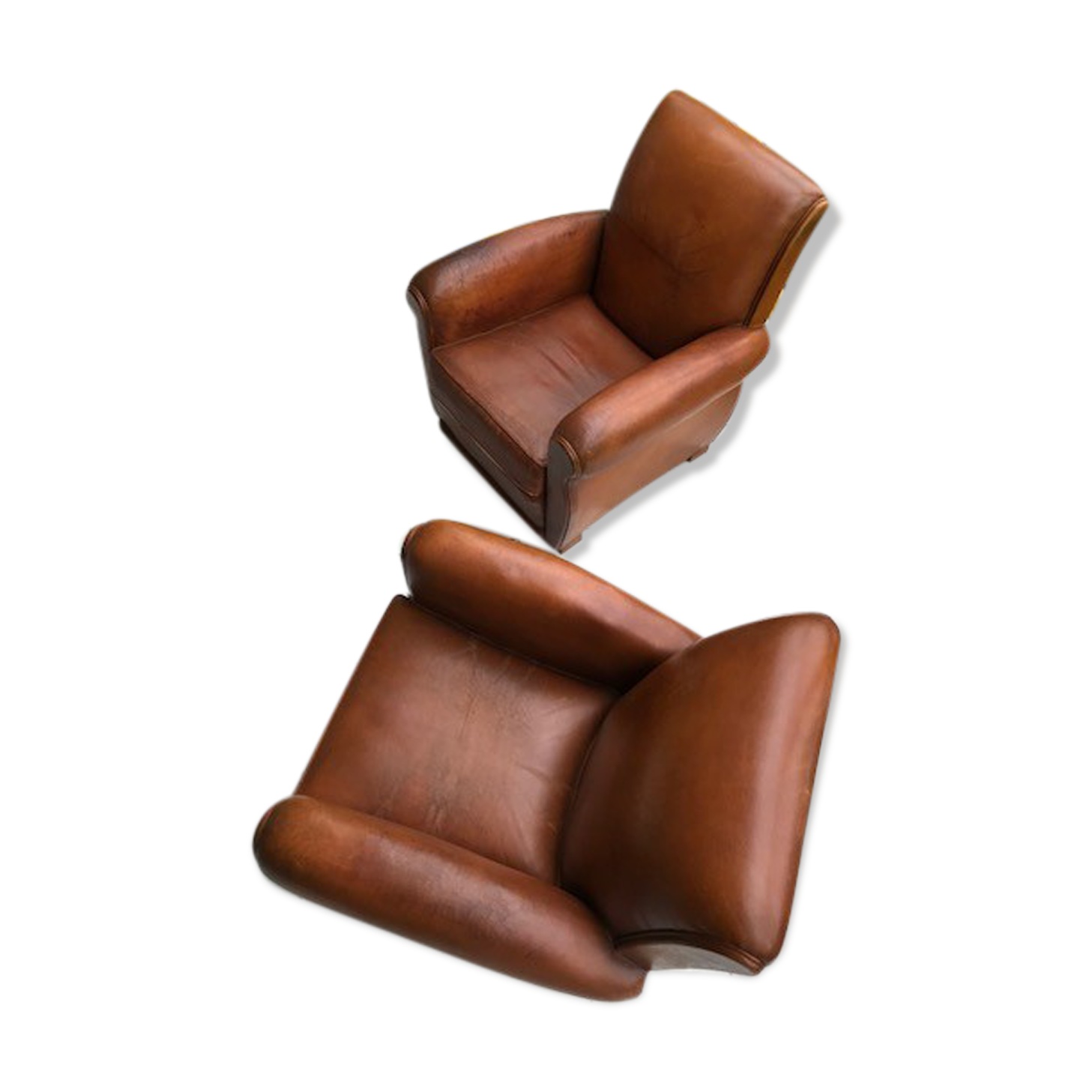 Pair of club armchairs