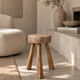 Tabouret tripode en orme massif 1960