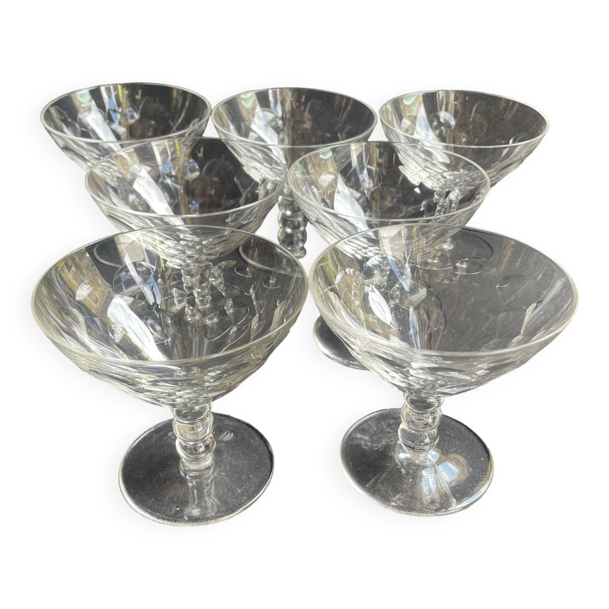 7 Baccarat Saint Hélier champagne glasses