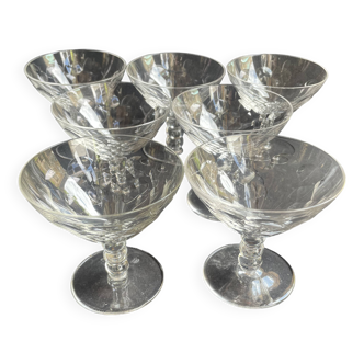 7 Baccarat Saint Hélier champagne glasses
