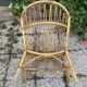 Set of 3 vintage rattan armchairs