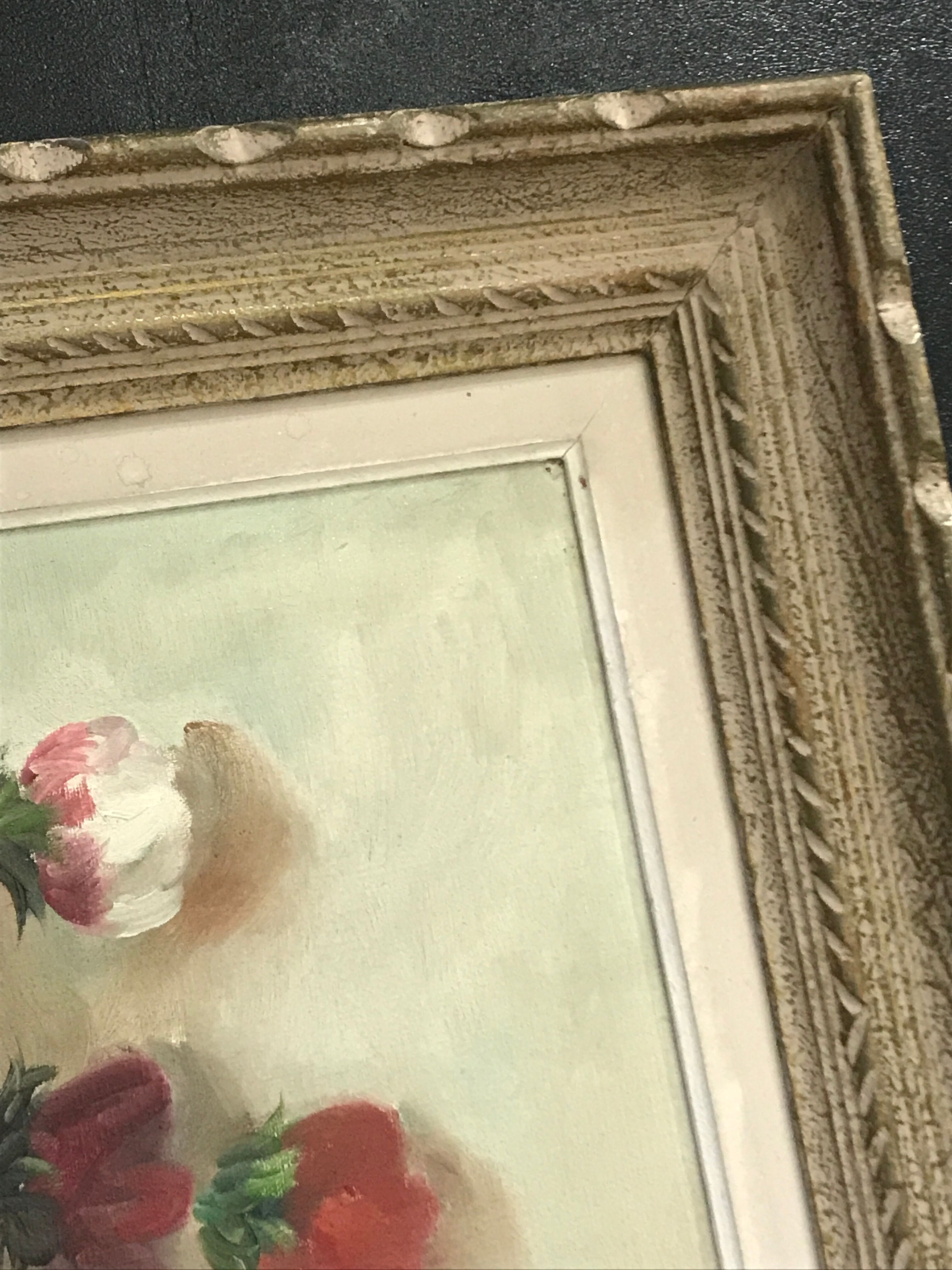 Painting on canvas bouquet of anemones