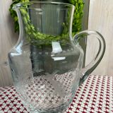 Large engraved crystal pitcher