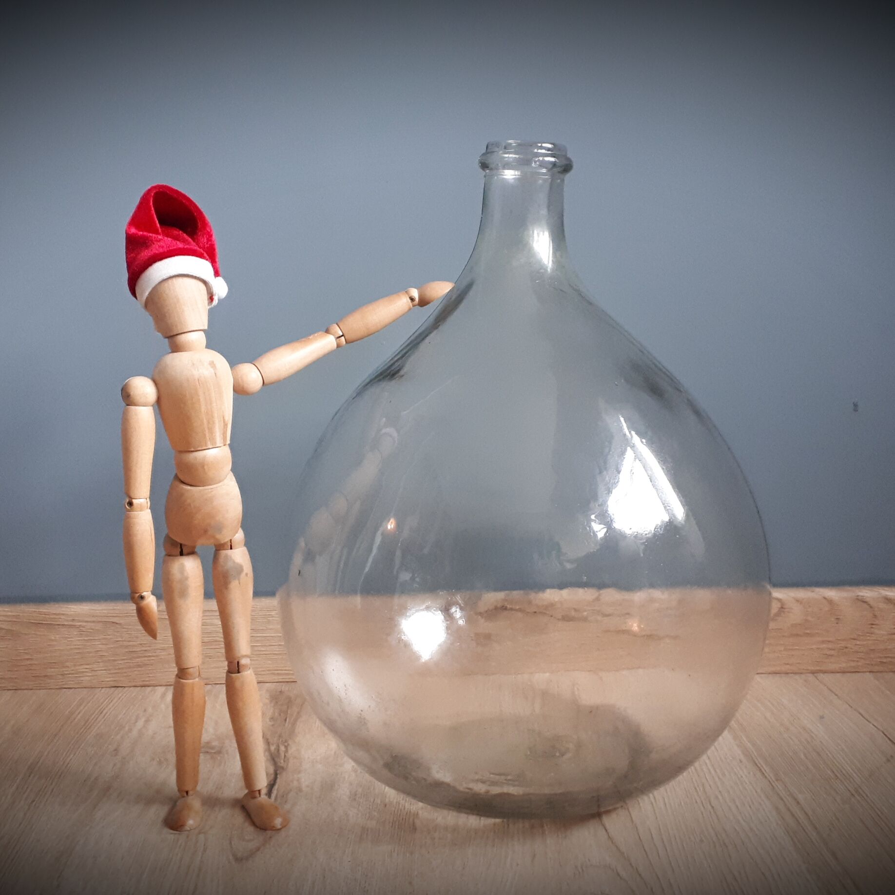 Authentic demijohn10 L transparent convex