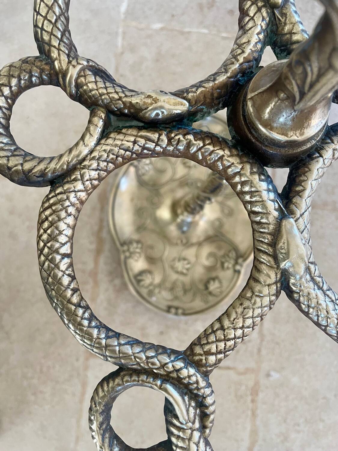 Art Nouveau style solid brass umbrella stand