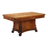 Table Art déco en noyer et loupe de noyer