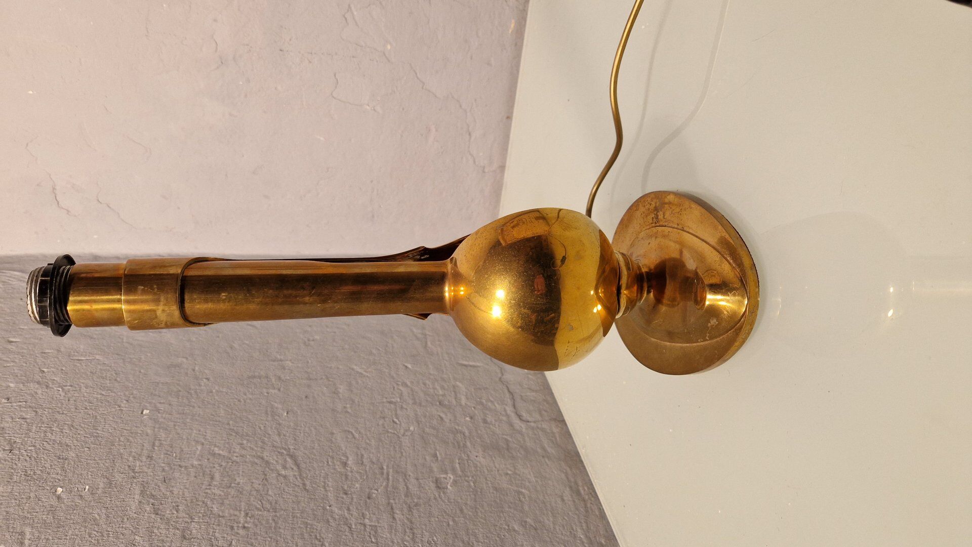 Lampe de table en laiton avec décoration informelle, années 1960