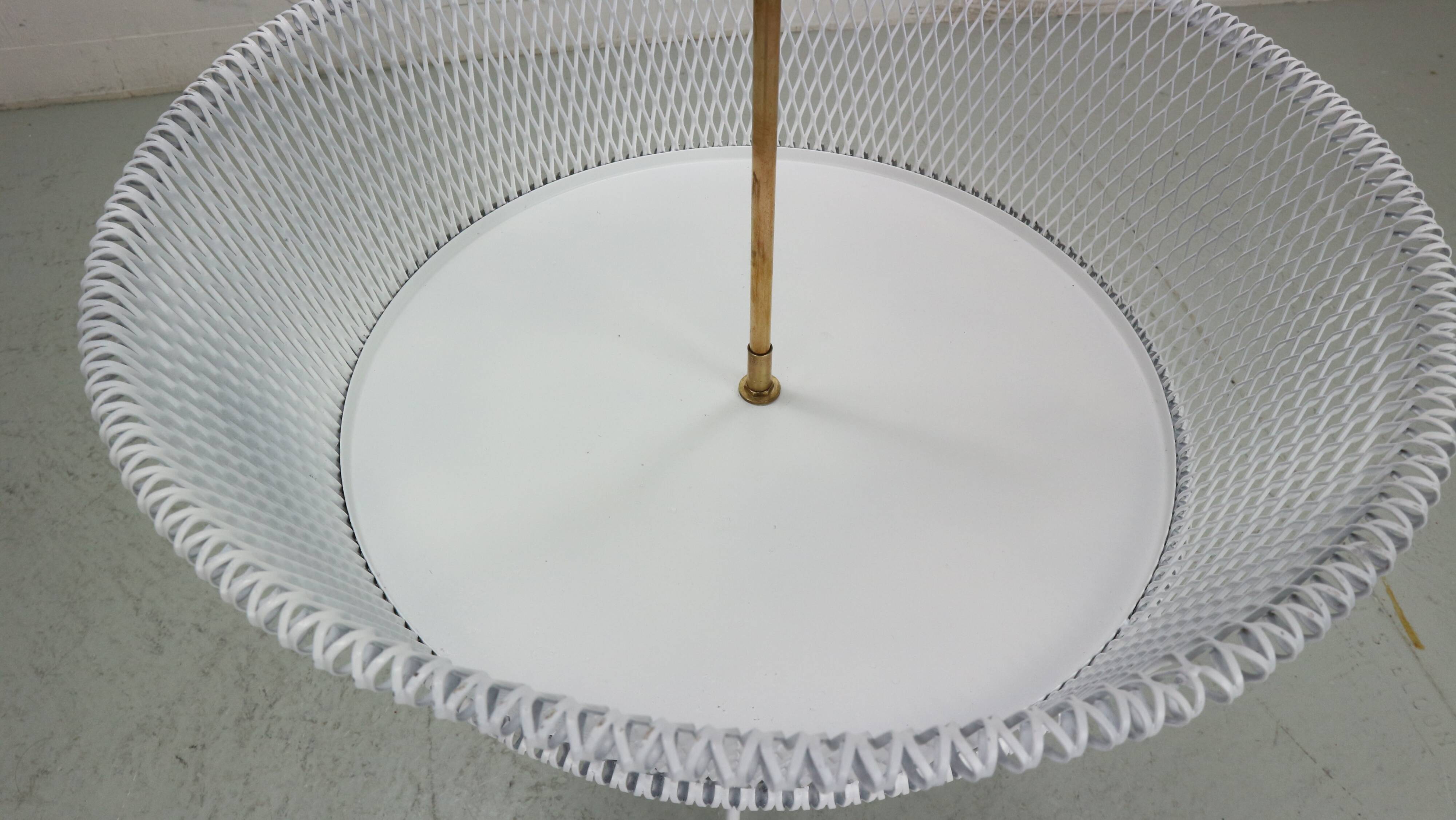 Vintage white metal and brass planter or basked, France 1960s