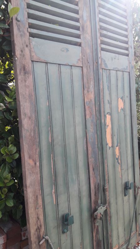 Pair of shutters oak parts with louvers 201,5x106cm