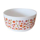 Saladier Arcopal pattern orange and pink flowers