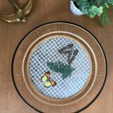 Empty bamboo pocket, glass and true butterfly wings