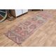 Pink Rainbow Turkish Vintage Handmade Woven Runner Rug 82x285