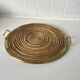 Round vintage bamboo and brass tray in the spirit of Gabrielle Crespia.