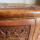 Carved leather pouf in the Mayan style by Angel Pazmino, Ecuador, 1960