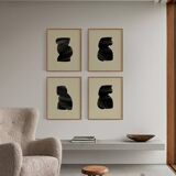 4 giclee prints. Abstract wall art set of four, A3