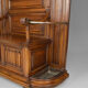Large Neo-Gothic walnut entrance cloakroom carved by A. Hugnet