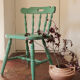 Rustic green ranch style wooden chair