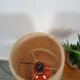 Ceramic table lamp orange with shade, vintage desk lamp