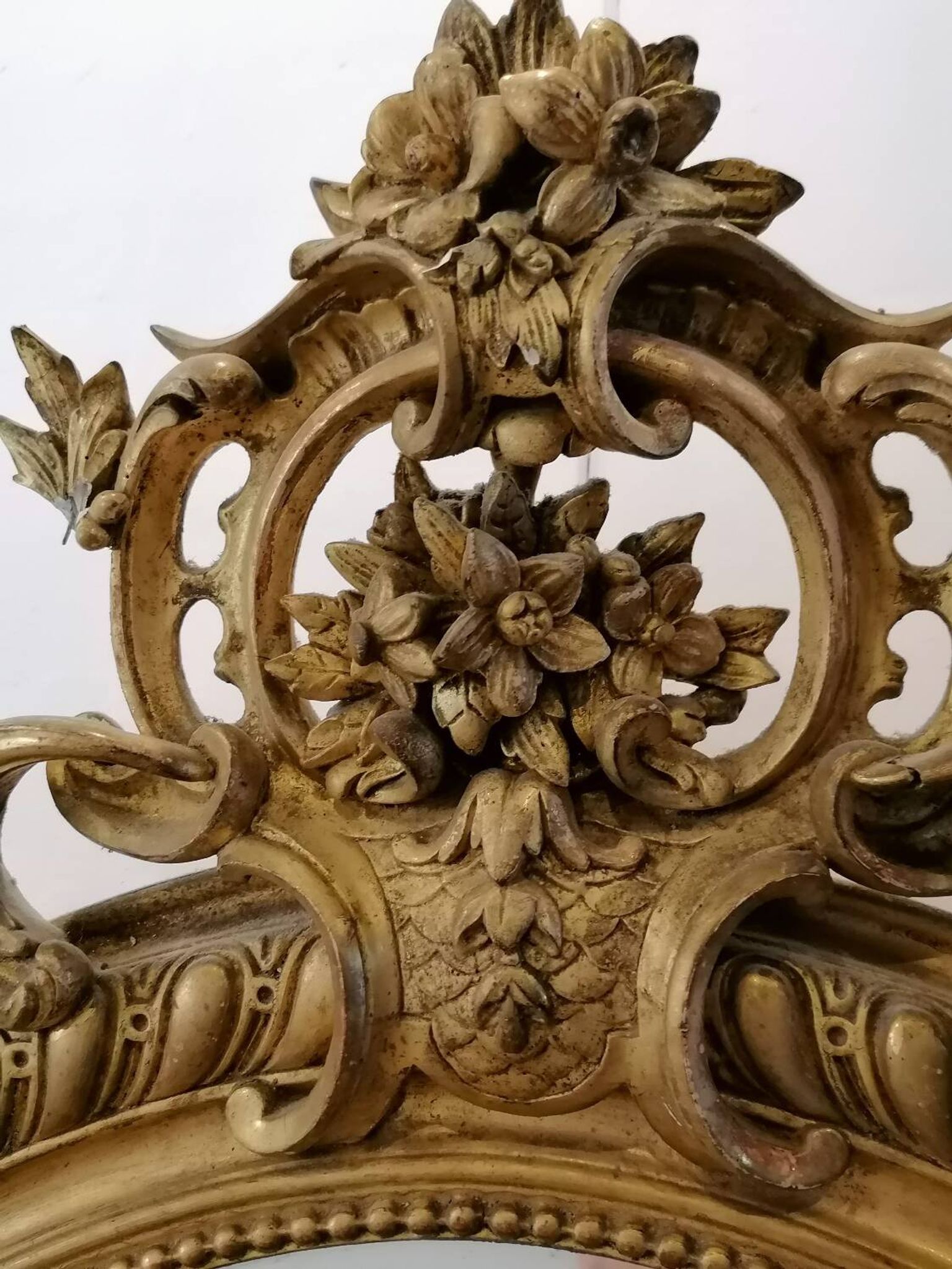 Louis XV style mirror in wood and gilded stucco, Napoleon III period