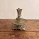 Bronze Carved Floral Lotus Flower Table Candle Holder Neo-Gothic Art Nouveau