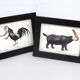 Lot de 2 chimère encadrées lithographie gravure animal