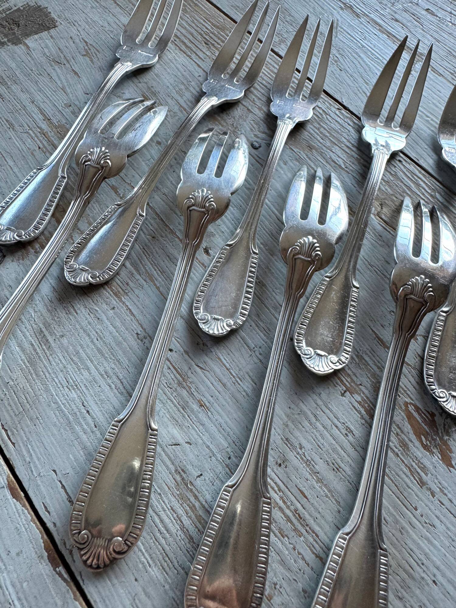 12 Pièces Fourchette à Gâteaux INOX, Fourchette à Salade, Lot