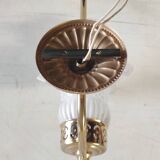 Gold metal wall light with glass tulip - mid 20th century