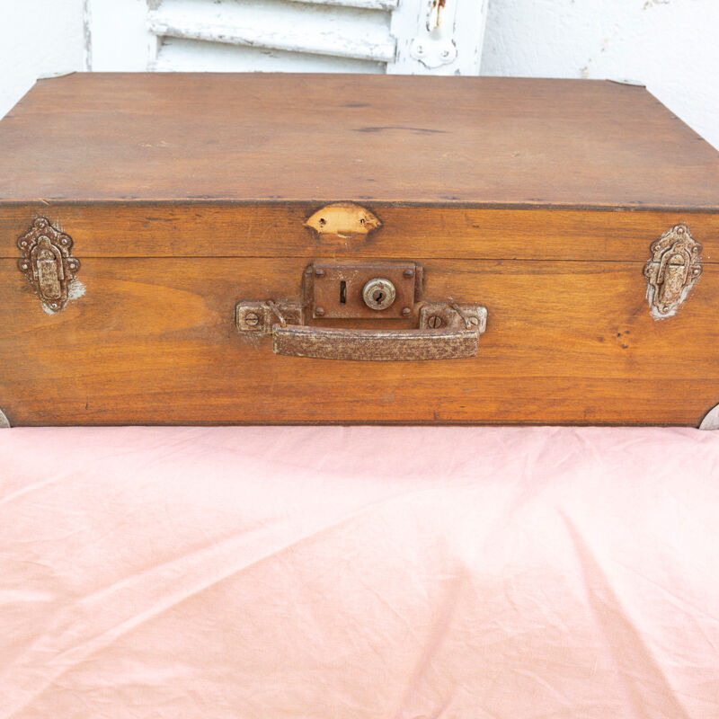 Old wooden suitcase