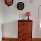 petite commode, chiffonnier, poignées scoubidou, pieds compas, vintage