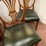 Suite of six Natural Wood Model chairs with 20th century wheat cobs