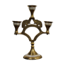 Brass and mother-of-pearl candlestick