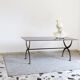 Wrought iron table with black lacquered glass, Italia 1970s